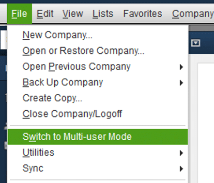 QuickBooks Multi-User Mode