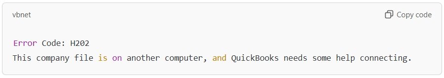 QuickBooks H202 Error