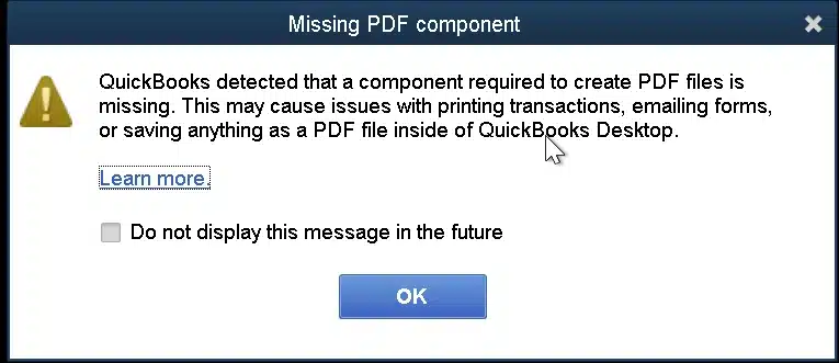 Missing PDF Component