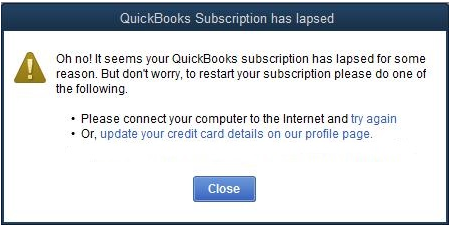 QuickBooks Subscription Lapse Errors