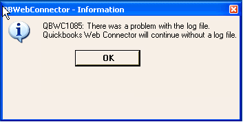 QuickBooks Error QBWC1085