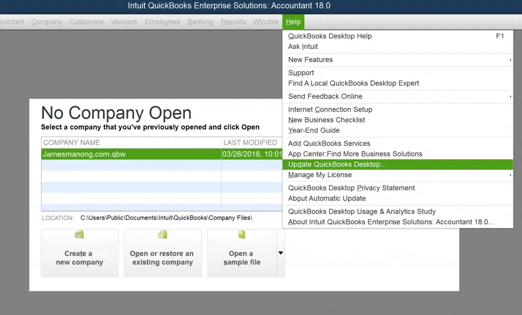 Update QuickBooks to the Latest Version