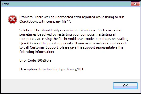 QuickBooks Error 80029c4a