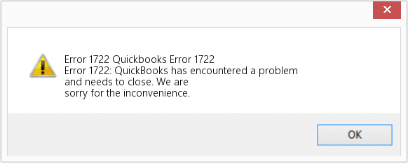 QuickBooks Installation Error 1722