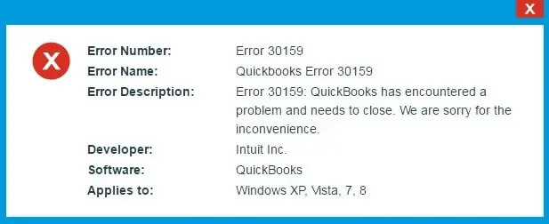 QuickBooks Error 30159