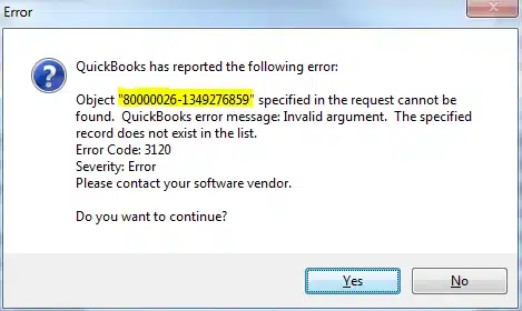 QuickBooks Error 3120